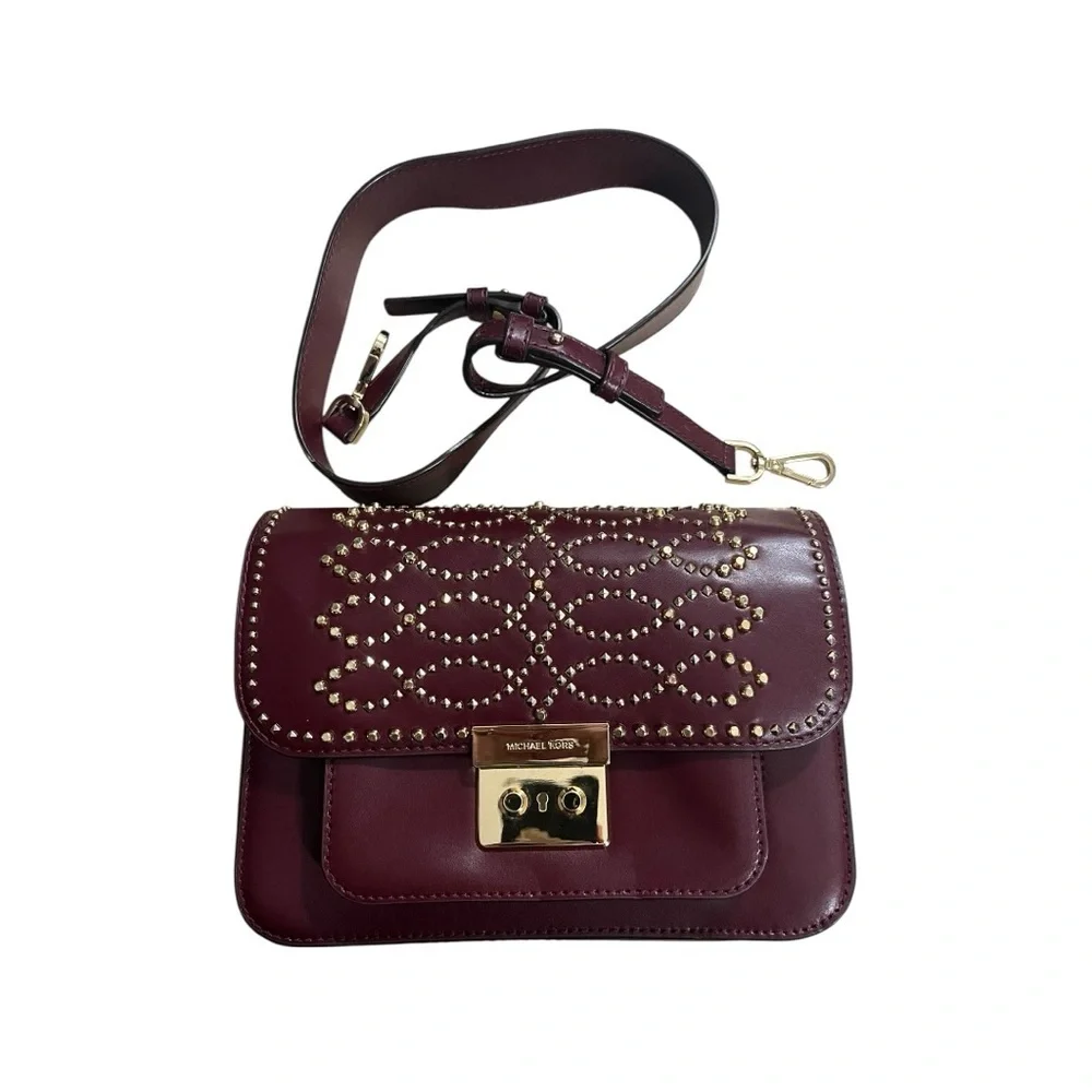 Michael Kors Sloan Editor Studded Leather Shoulder Bag